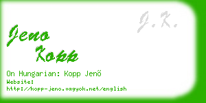jeno kopp business card